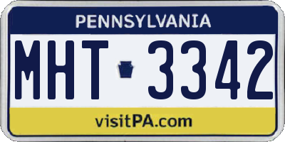 PA license plate MHT3342