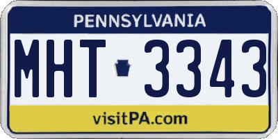 PA license plate MHT3343