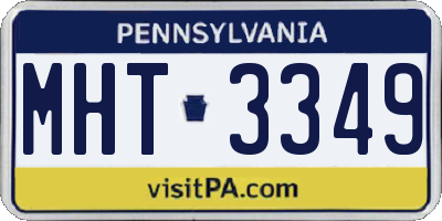PA license plate MHT3349