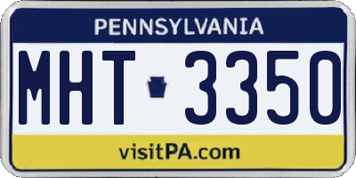 PA license plate MHT3350