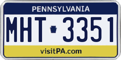 PA license plate MHT3351