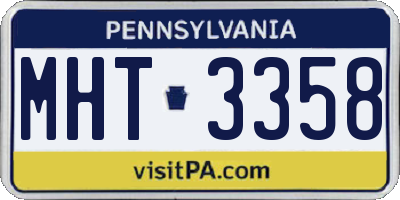 PA license plate MHT3358