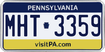 PA license plate MHT3359