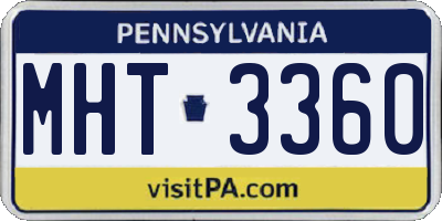 PA license plate MHT3360