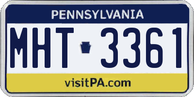 PA license plate MHT3361