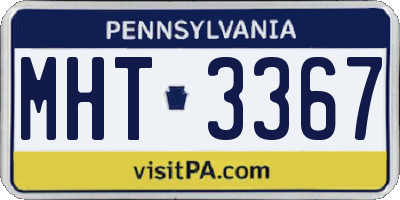 PA license plate MHT3367