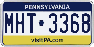 PA license plate MHT3368