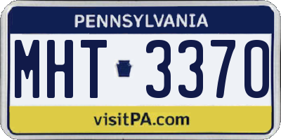 PA license plate MHT3370