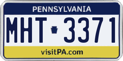 PA license plate MHT3371