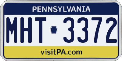 PA license plate MHT3372