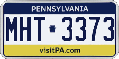 PA license plate MHT3373