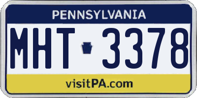 PA license plate MHT3378