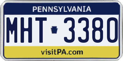 PA license plate MHT3380