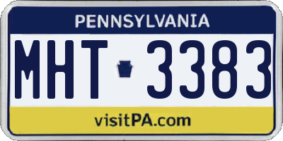 PA license plate MHT3383