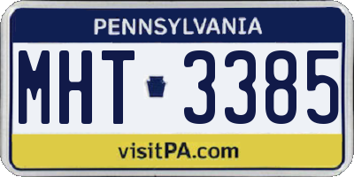 PA license plate MHT3385