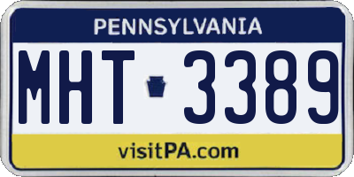 PA license plate MHT3389