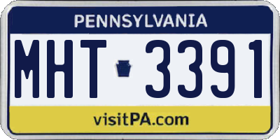 PA license plate MHT3391