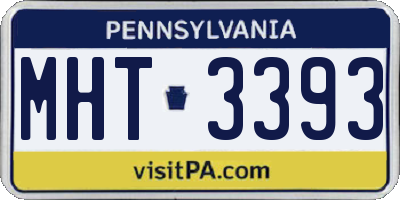 PA license plate MHT3393