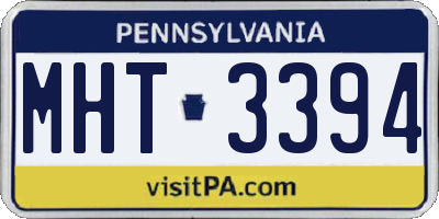 PA license plate MHT3394