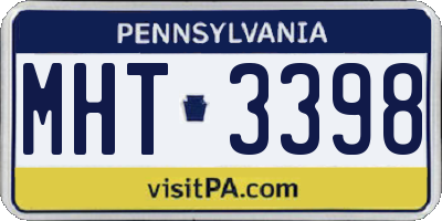 PA license plate MHT3398