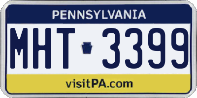 PA license plate MHT3399