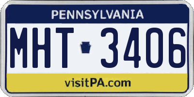 PA license plate MHT3406