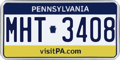 PA license plate MHT3408