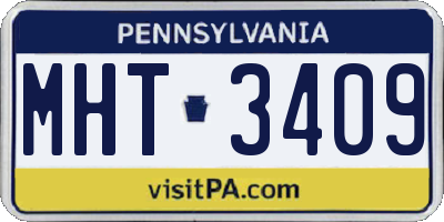 PA license plate MHT3409