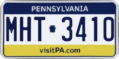 PA license plate MHT3410