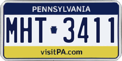 PA license plate MHT3411
