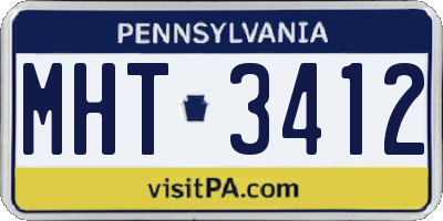 PA license plate MHT3412