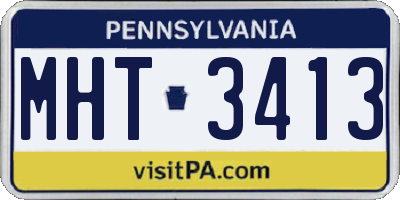 PA license plate MHT3413