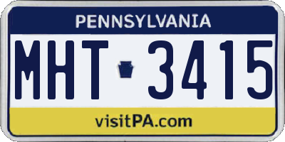 PA license plate MHT3415