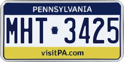 PA license plate MHT3425