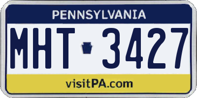 PA license plate MHT3427