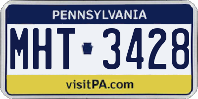 PA license plate MHT3428