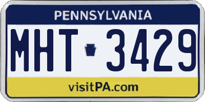 PA license plate MHT3429