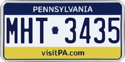 PA license plate MHT3435