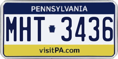 PA license plate MHT3436