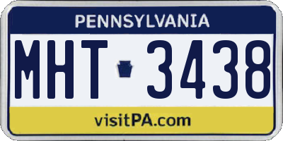 PA license plate MHT3438