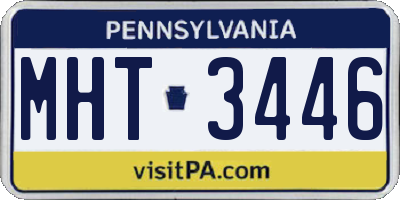 PA license plate MHT3446