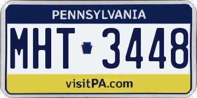 PA license plate MHT3448