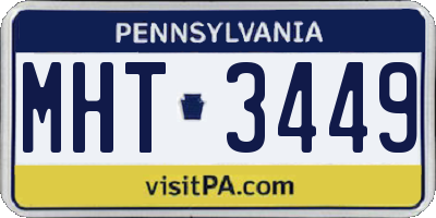 PA license plate MHT3449