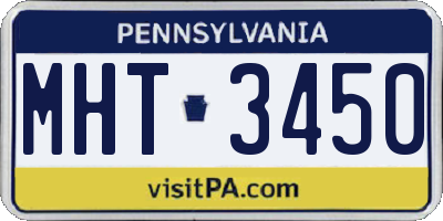 PA license plate MHT3450