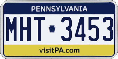 PA license plate MHT3453