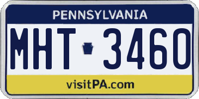 PA license plate MHT3460