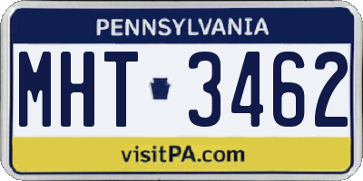 PA license plate MHT3462