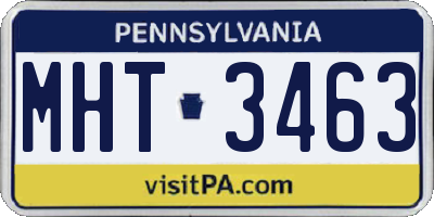 PA license plate MHT3463