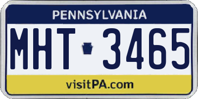 PA license plate MHT3465