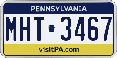 PA license plate MHT3467